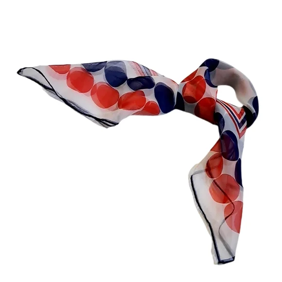 🌲10/$20. Polka Dot Sheer carf - Red, White, and Blue - Picture 3 of 6